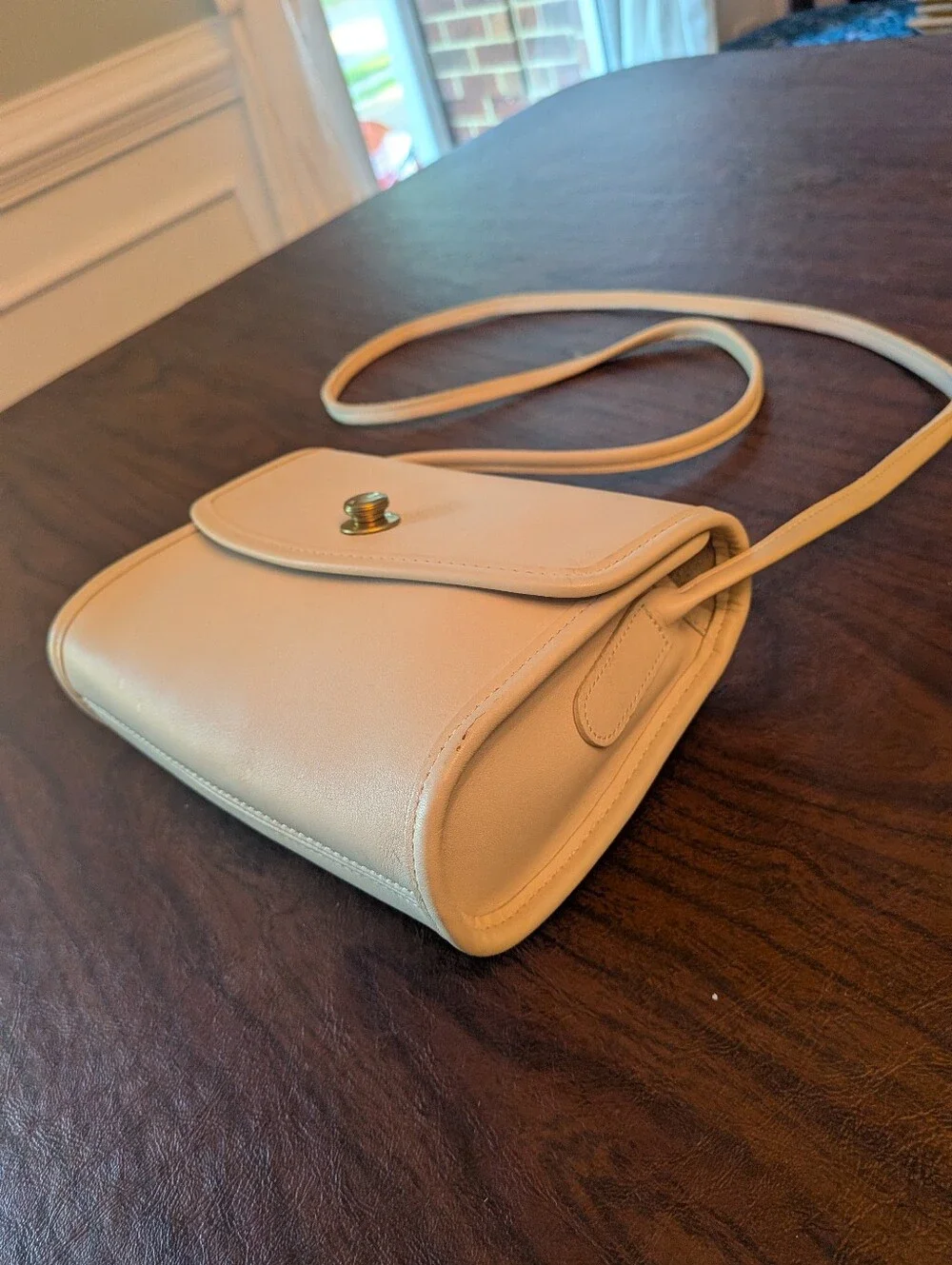 New Vintage Coach Bone Cream Leather Chrystie Crossbody Bag  No. 0968-209 9892